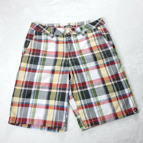 Quiksilver Casual Plaid Shorts  Mens Size 31 Multicolor Polyester Viscose - Picture 1 of 10